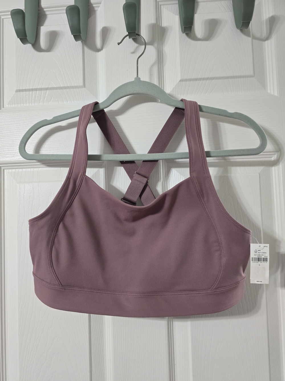 NWT Old Navy Women's Dusty Rose Mauve Cross-Back Sports Bra